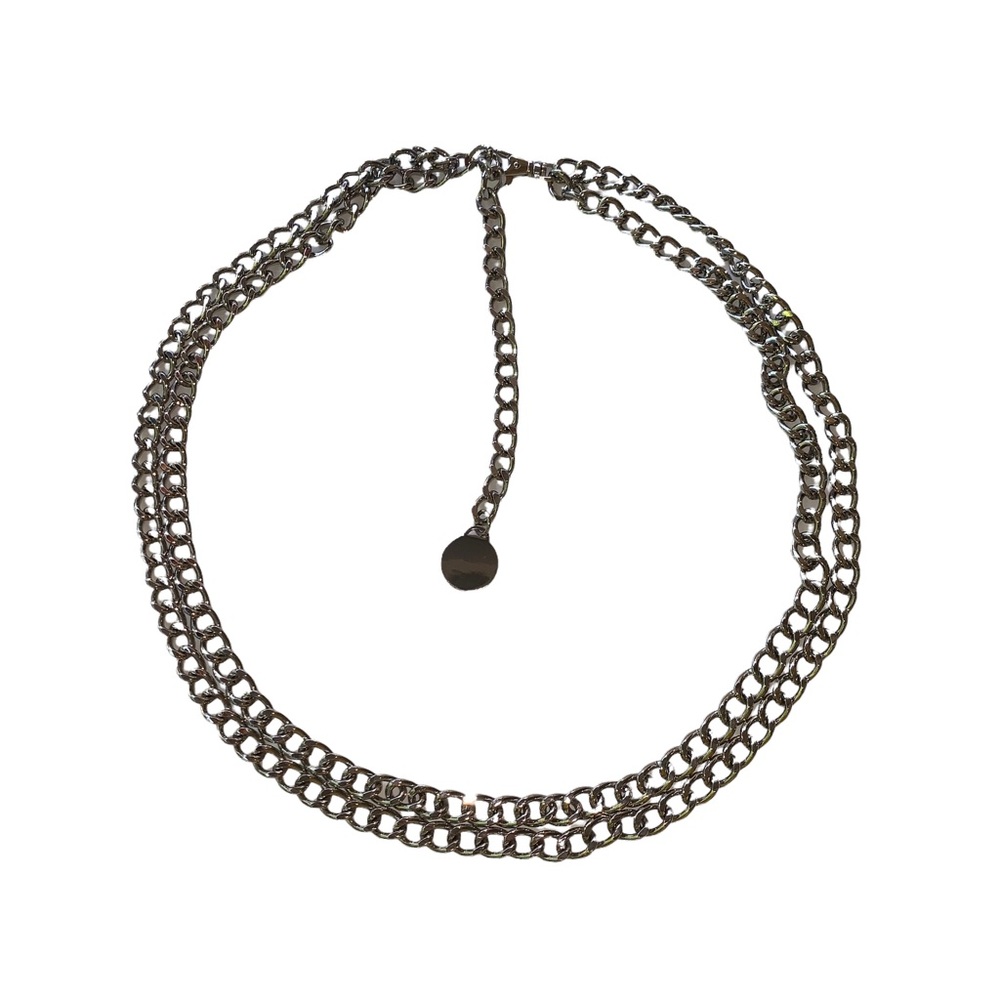 Silver Double Chain Adjustable 36” Waist Belt or Necklace